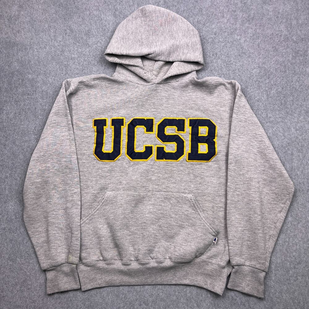 russell athletic uc santa barbara hoodie gray mens small
